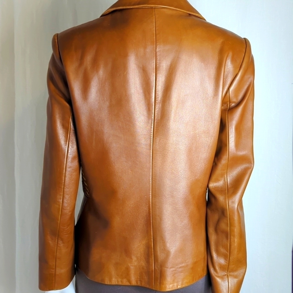 Dana Buchman Leather Jacket Size 10 Petite - Picture 10 of 10
